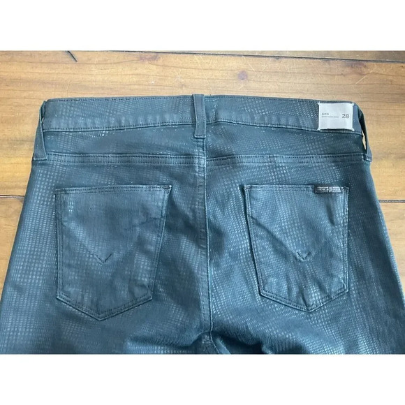 Hudson Nico Midrise Super Skinny Snake Scale Print Green Jeans Size 28 - Picture 6 of 11